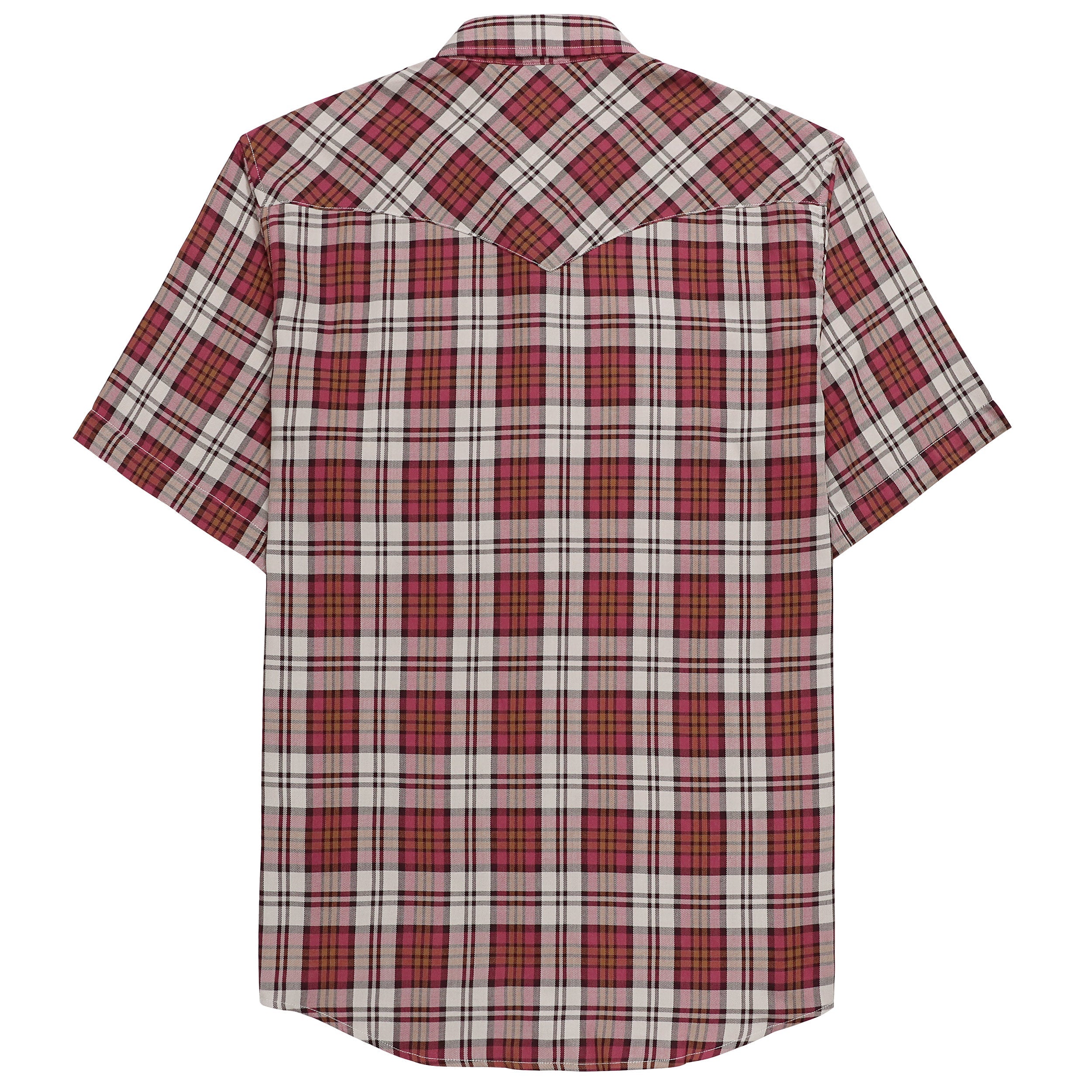 Dubinik®Bamboo Fiber Mens Shirts Short Sleeve Plaid Shirt Men Western Cowboy Pearl Snap Vintage Casual Plaid Shirt #2908