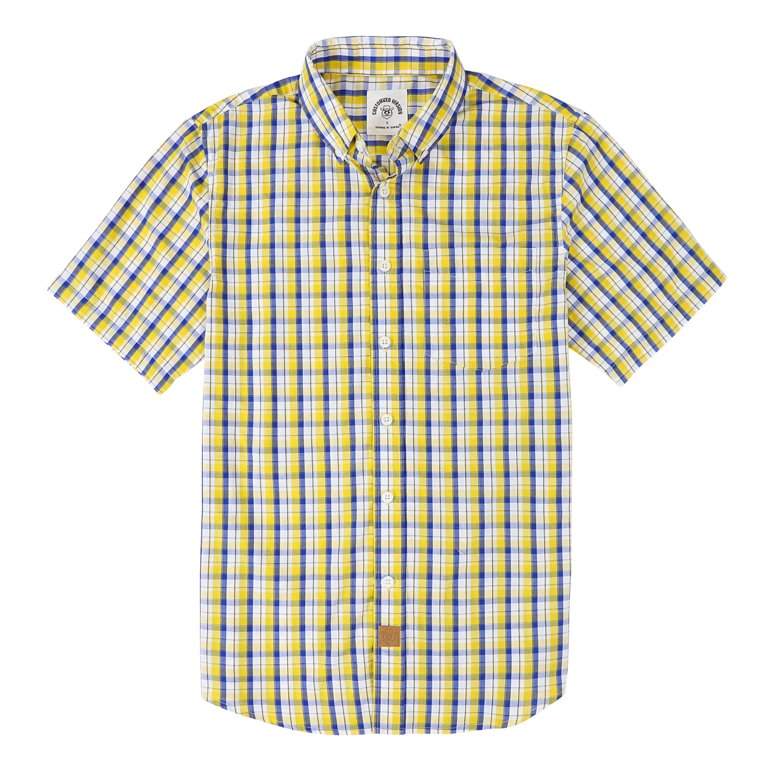 Dubinik® Mens Short Sleeve Button Down Shirts Summer Vintage Short Sleeve Button Down Men Lightweight Men's Casual Shirts#51012