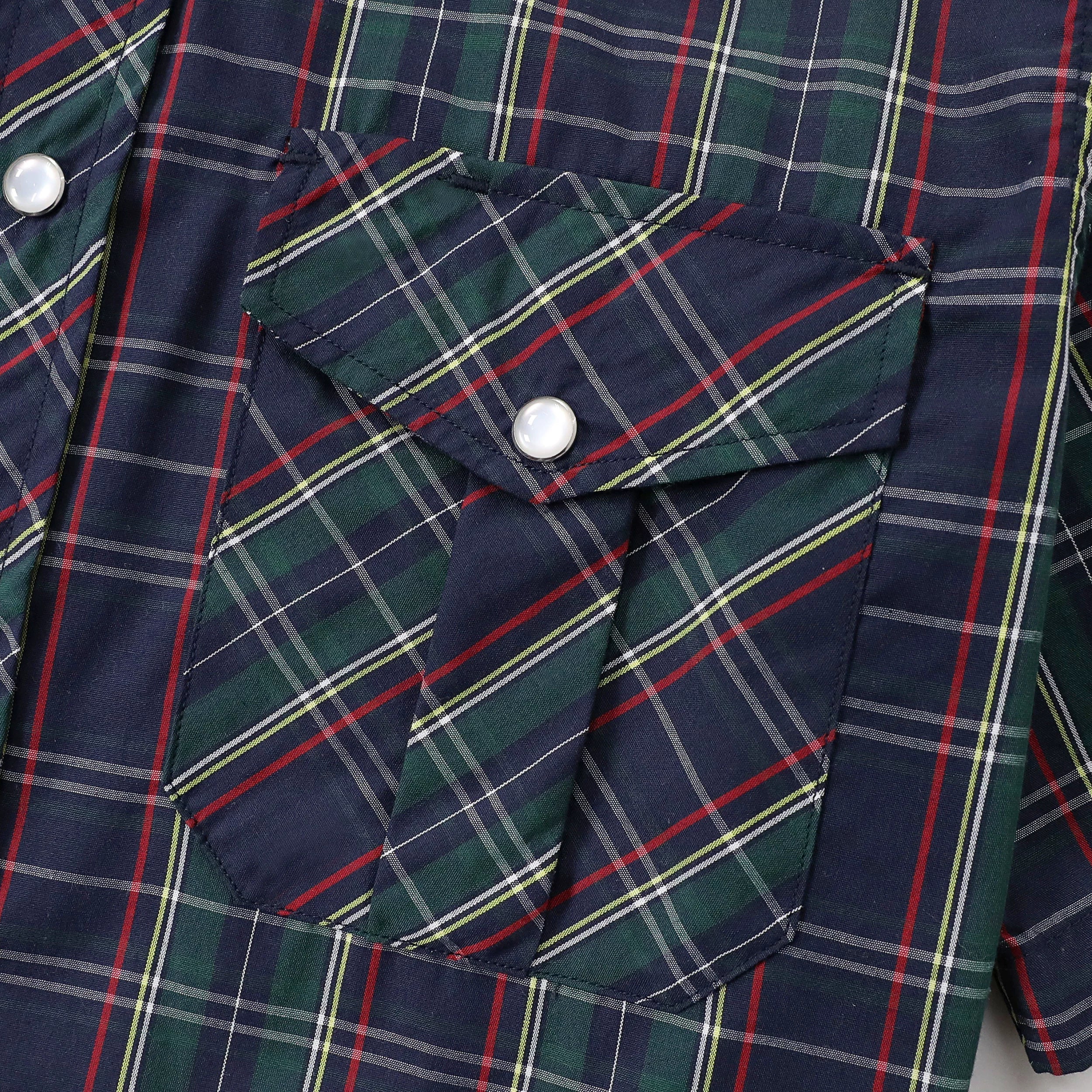 Dubinik® Western Shirts for Men Short Sleeve Plaid Pearl Snap Shirts for Men Button Up Shirt Cowboy Casual Work Shirt#41032