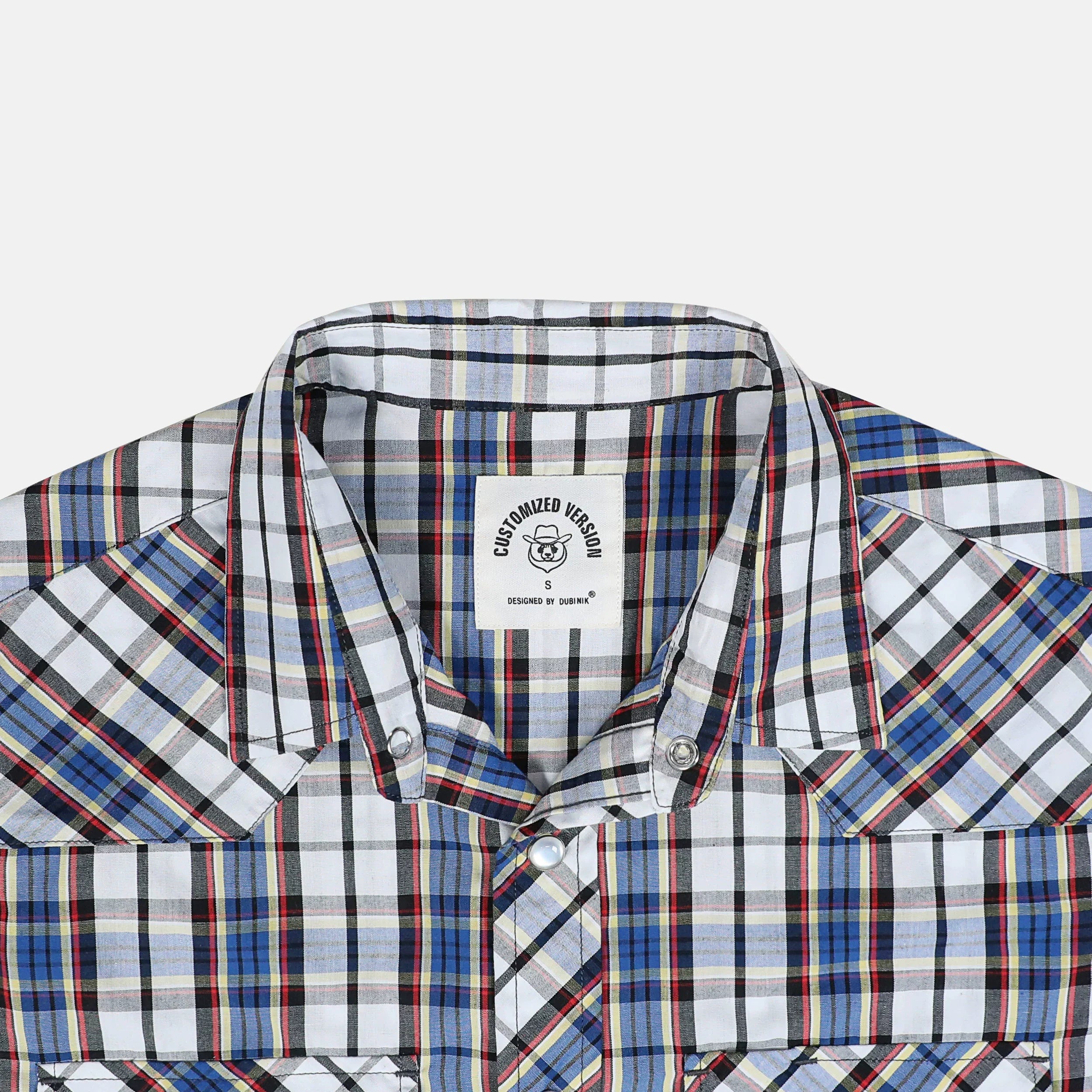 Dubinik® Western Shirts for Men Short Sleeve Plaid Pearl Snap Shirts for Men Button Up Shirt Cowboy Casual Work Shirt#41009