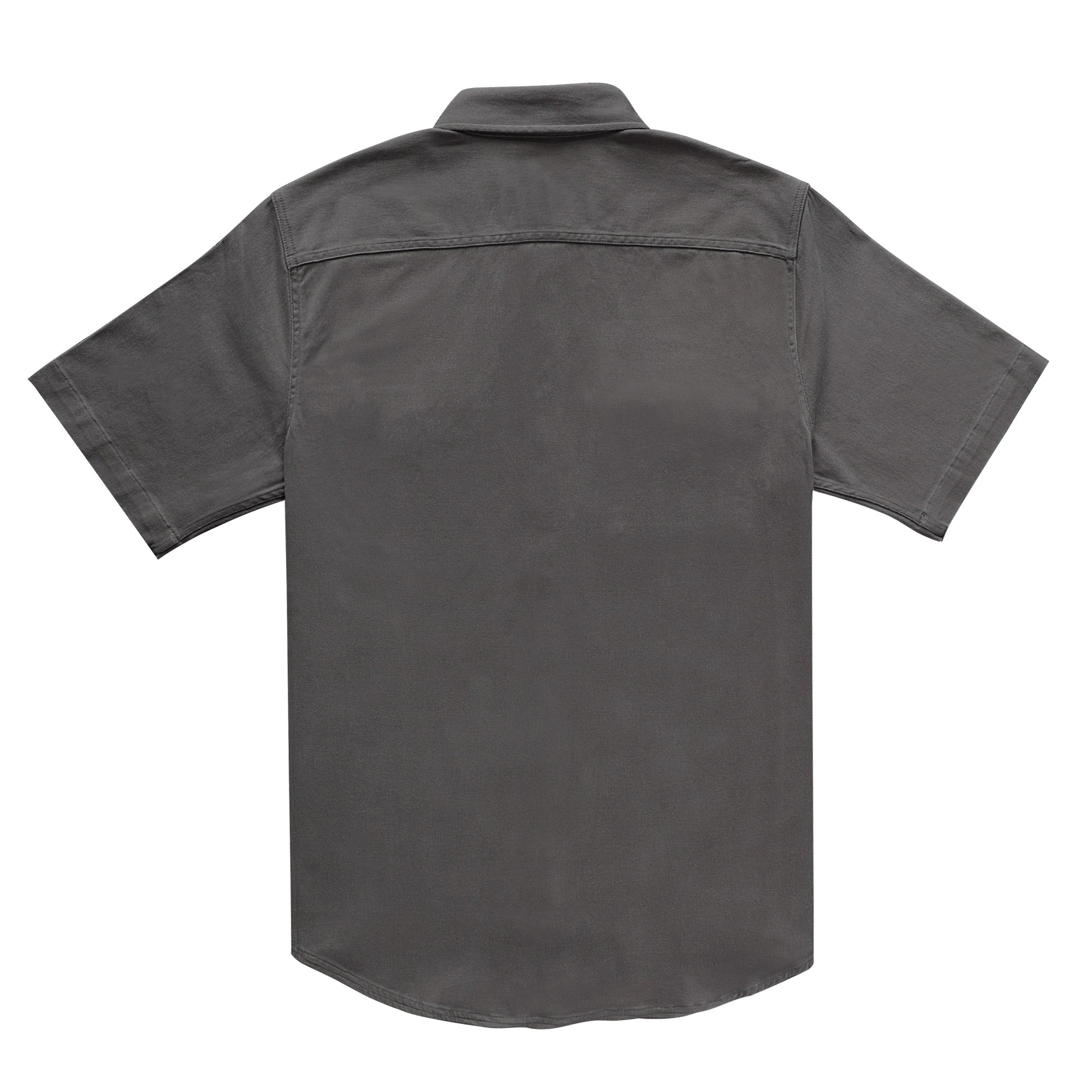Men's outdoor casual short sleeve Gray Solid shirt #1512