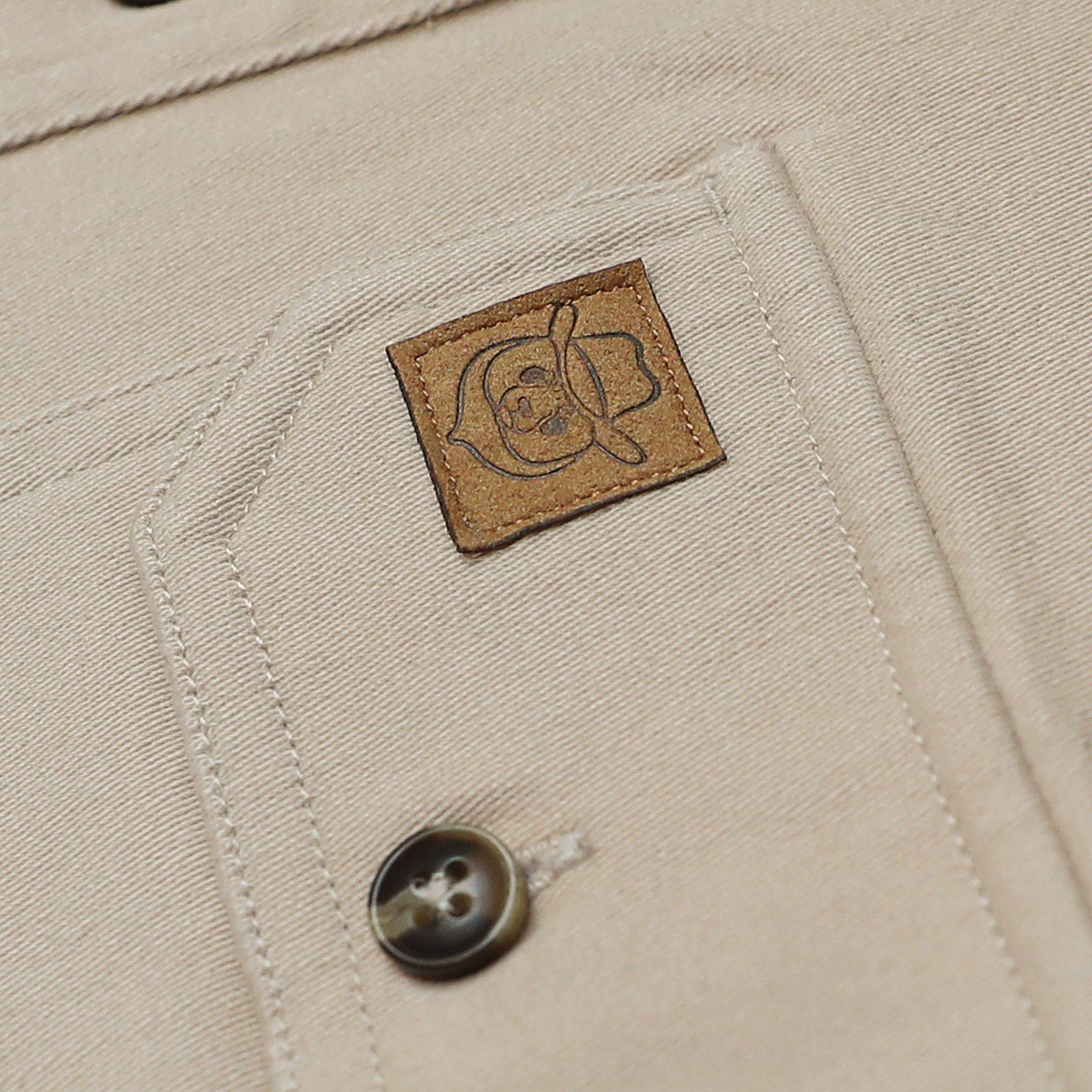 Men's outdoor casual short sleeve Khaki Solid shirt #1508