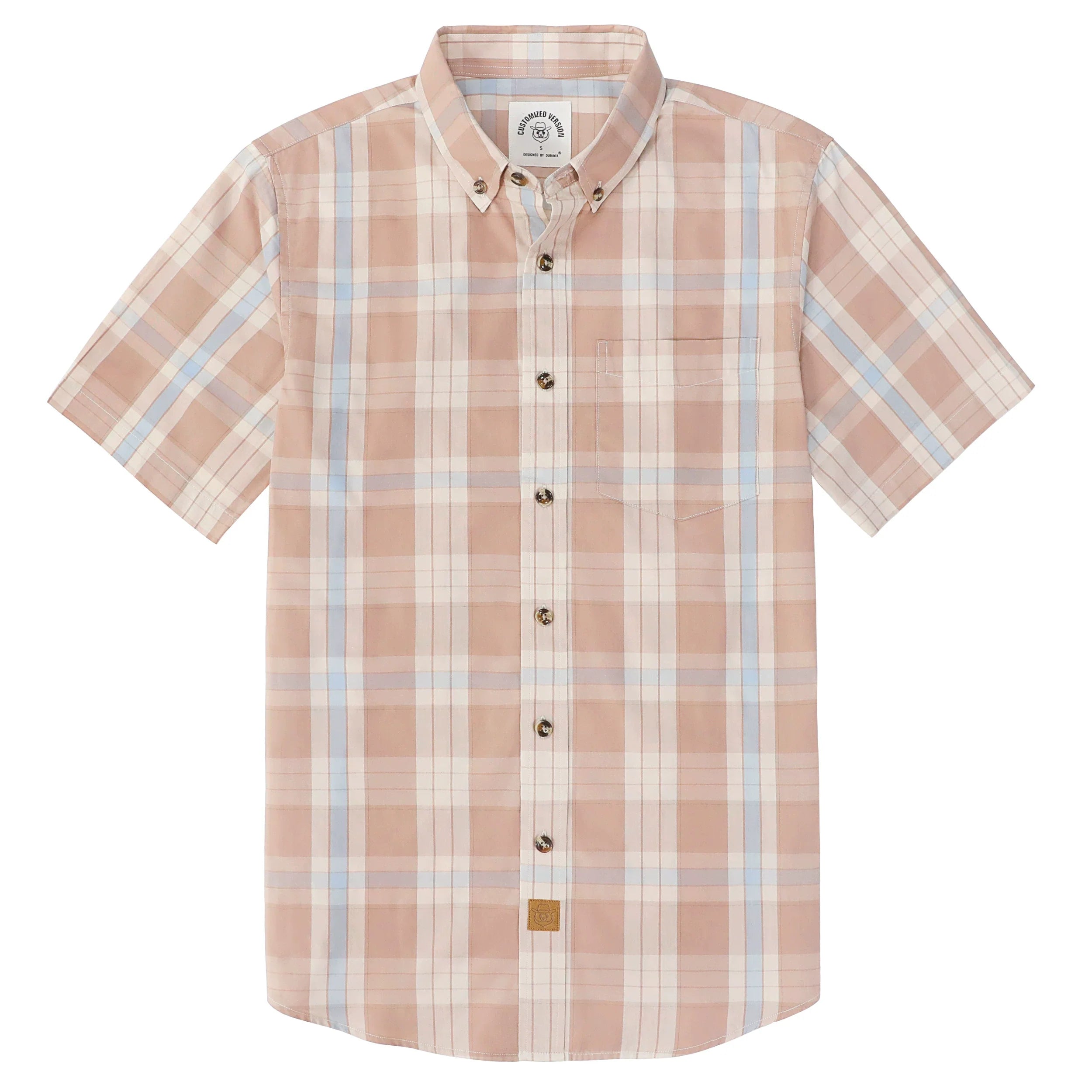 Dubinik® Mens Short Sleeve Button Down Shirts Summer Vintage Short Sleeve Button Down Men Lightweight Men's Casual Shirts#51029