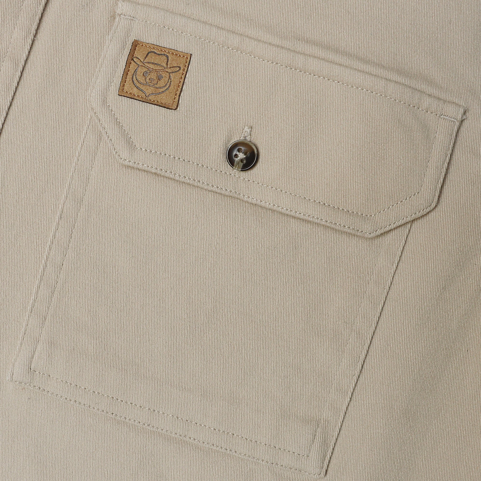 Men's outdoor casual short sleeve Khaki Solid shirt #1508