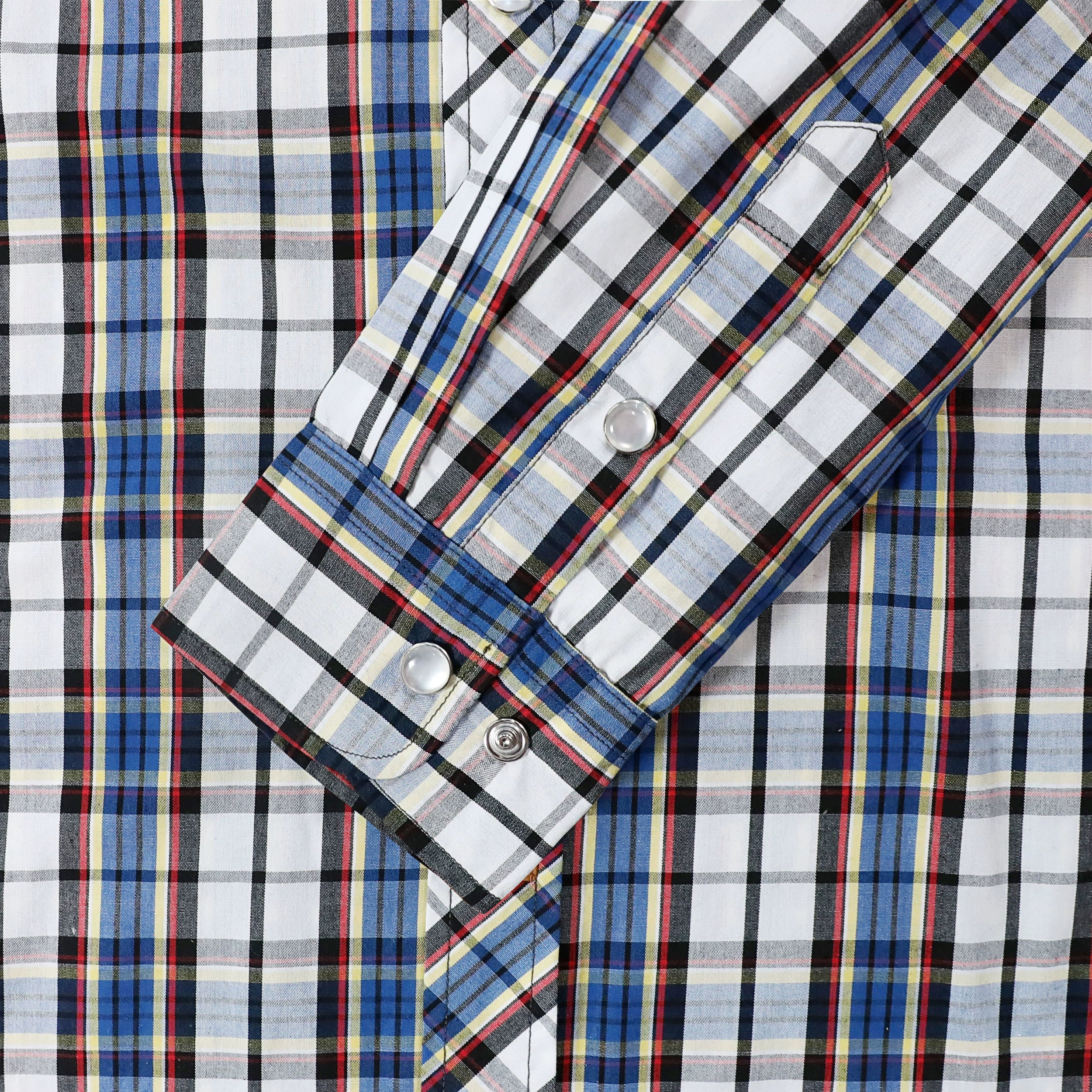 Dubinik® Pearl Snap Shirts for Men Long Sleeve Western Shirts for Men Vintage Casual Plaid Shirt Cowboy Shirts for Men#42009