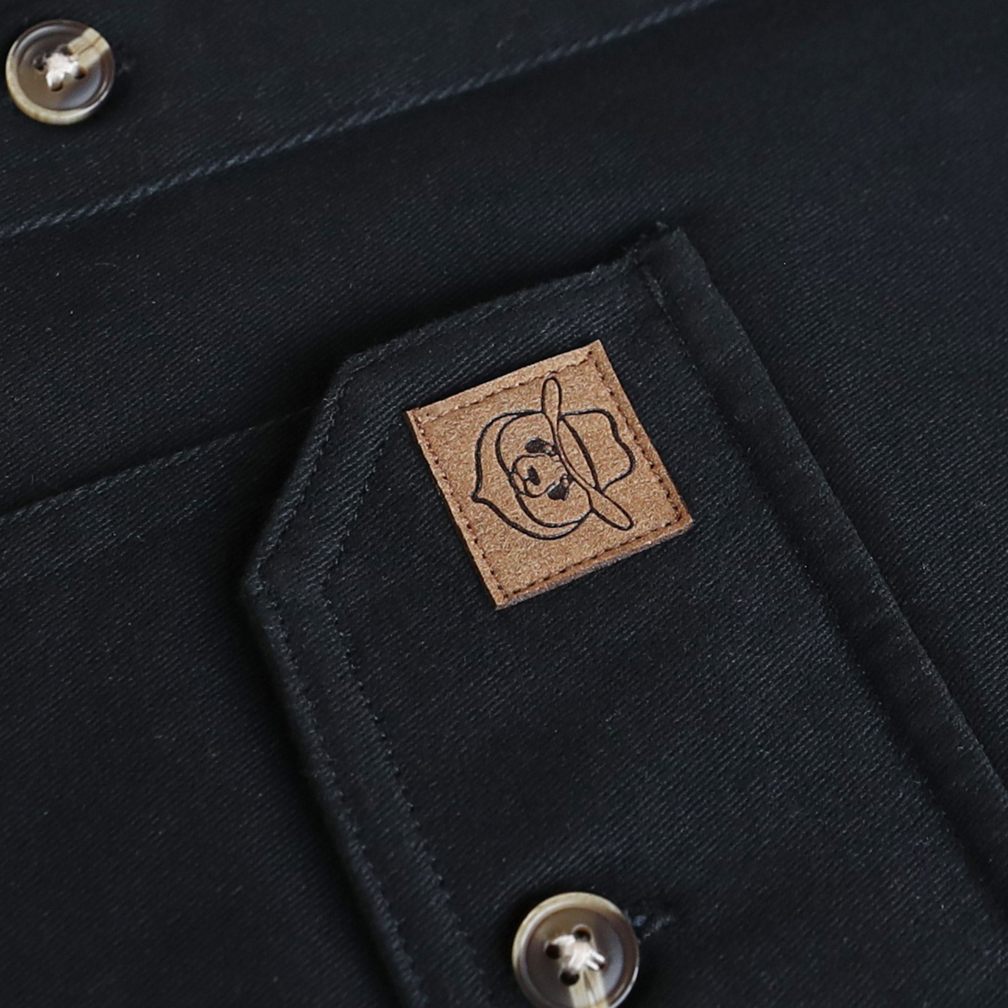 Men's outdoor casual short sleeve Black Solid shirt #1507