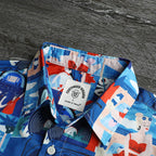 Hawaiian Shirt for Men Aloha Tropical Short Sleeve Button Down Print Beach Shirts #2607