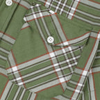 Dubinik® Bamboo Viscose Mens Short Sleeve Button Down Pockets Green Shirts#39301