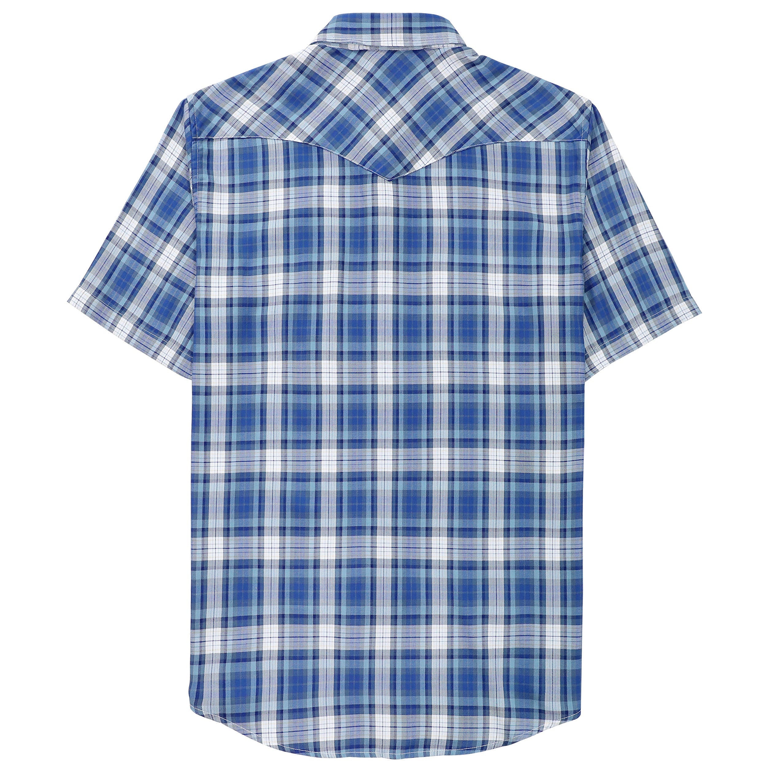 Dubinik®Bamboo Fiber Mens Shirts Short Sleeve Plaid Shirt Men Western Cowboy Pearl Snap Vintage Casual Plaid Shirts for Men #2901