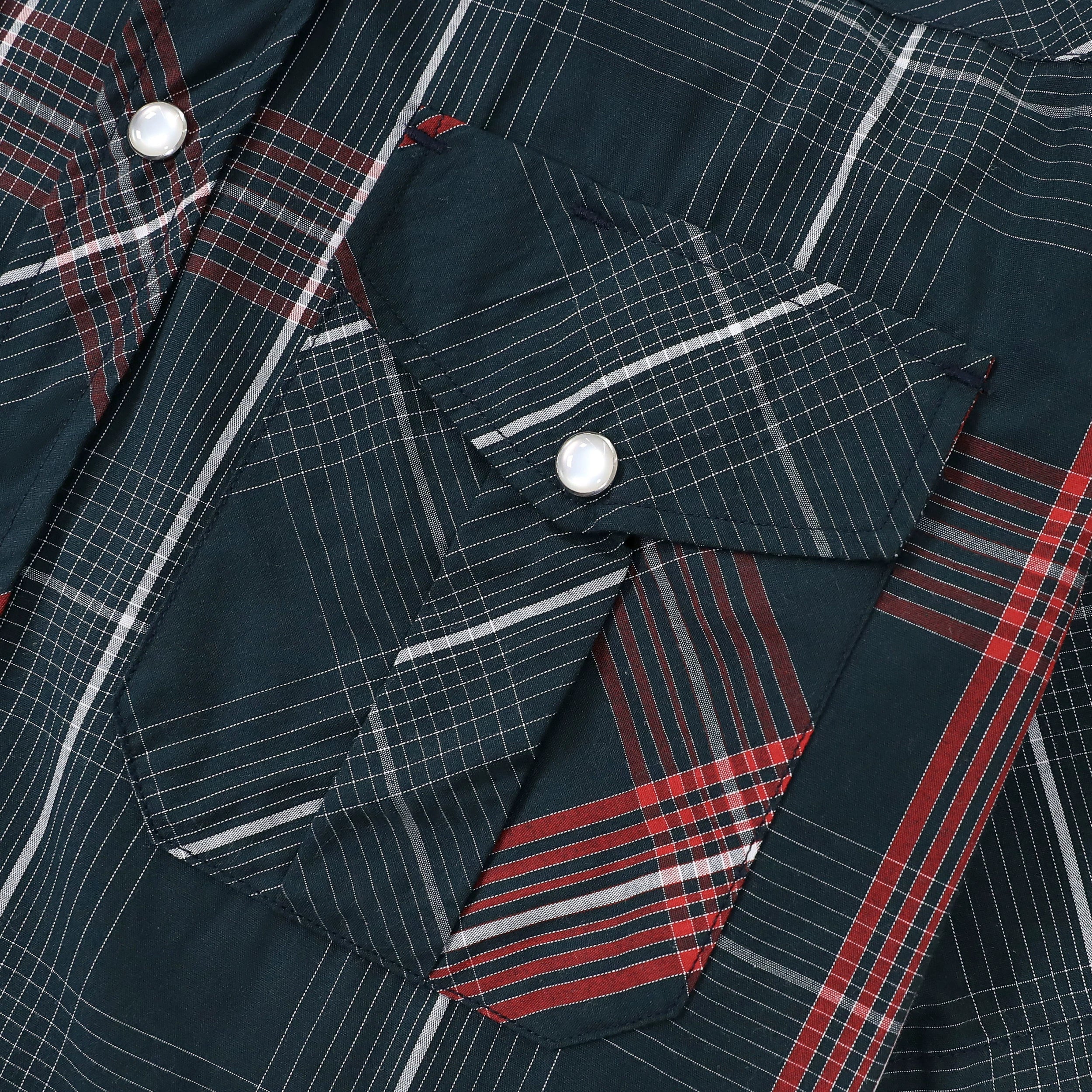 Dubinik® Western Shirts for Men Short Sleeve Plaid Pearl Snap Shirts for Men Button Up Shirt Cowboy Casual Work Shirt#41030