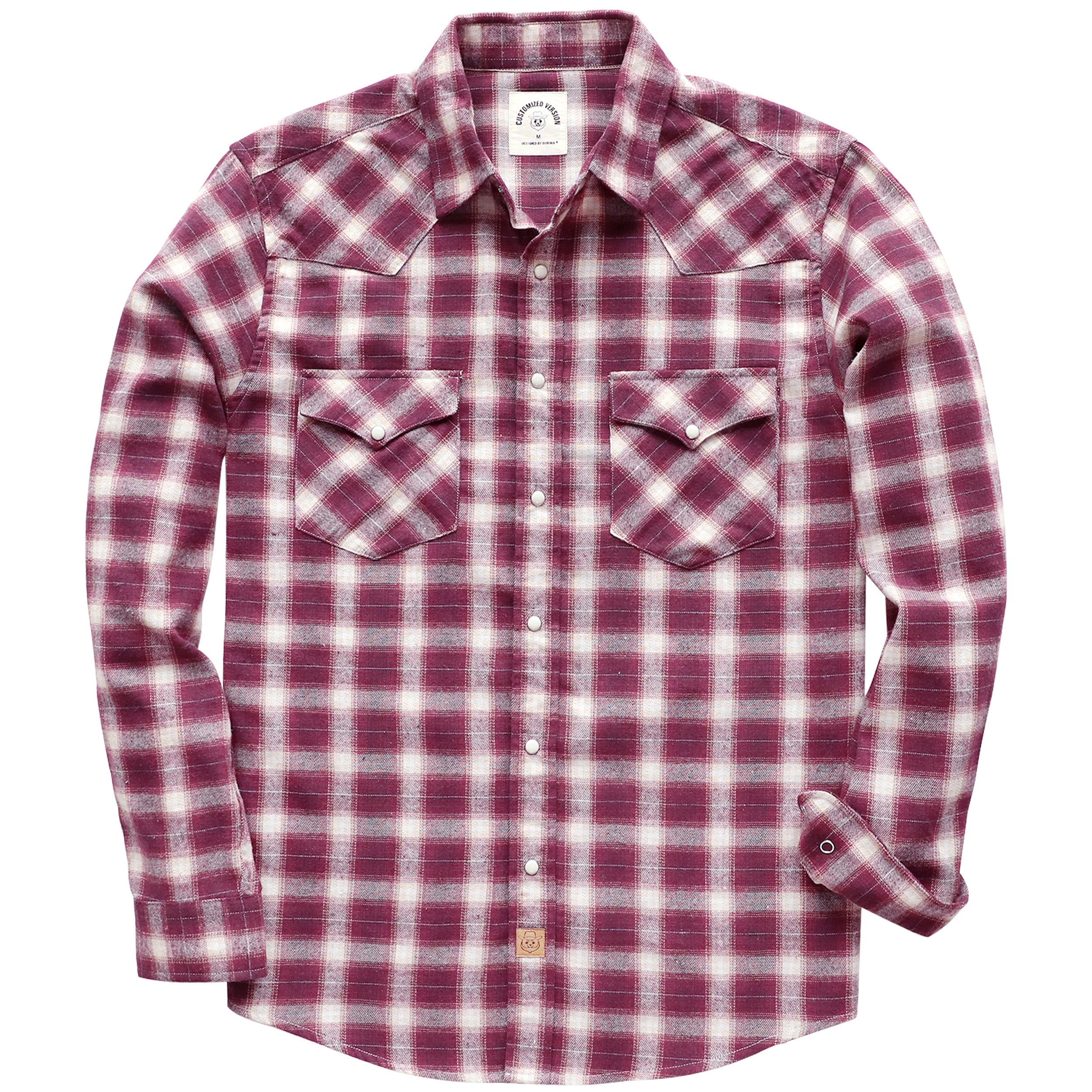 Mens Flannel Long Sleeve Pearl Snap Buttons Western Cowboy Vintage Casual Shirts #2818